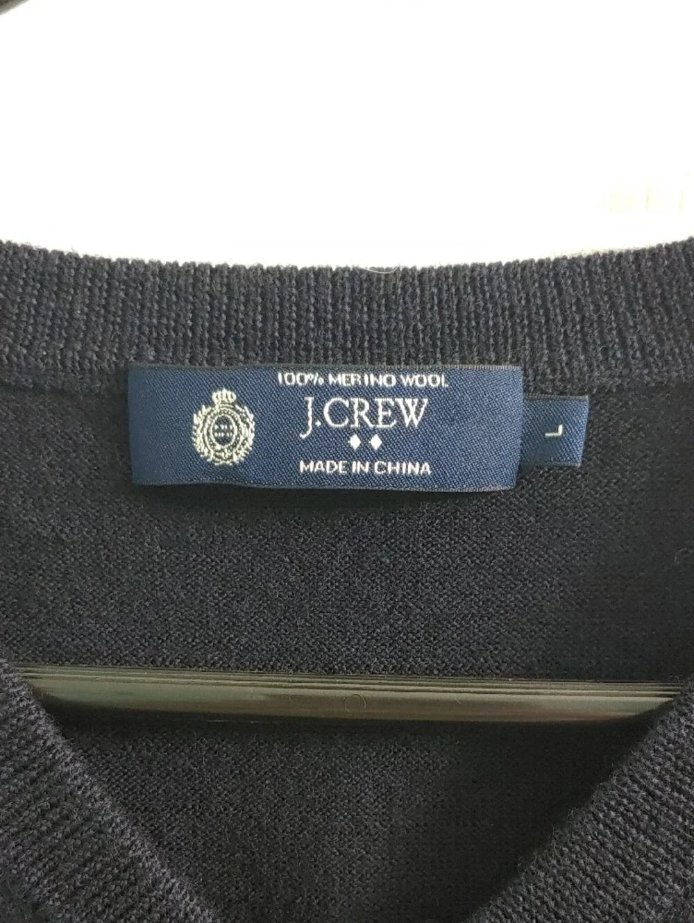 J. Crew Merino 100% Wool Sweater Vest Men’s L Navy Blue V-Neck